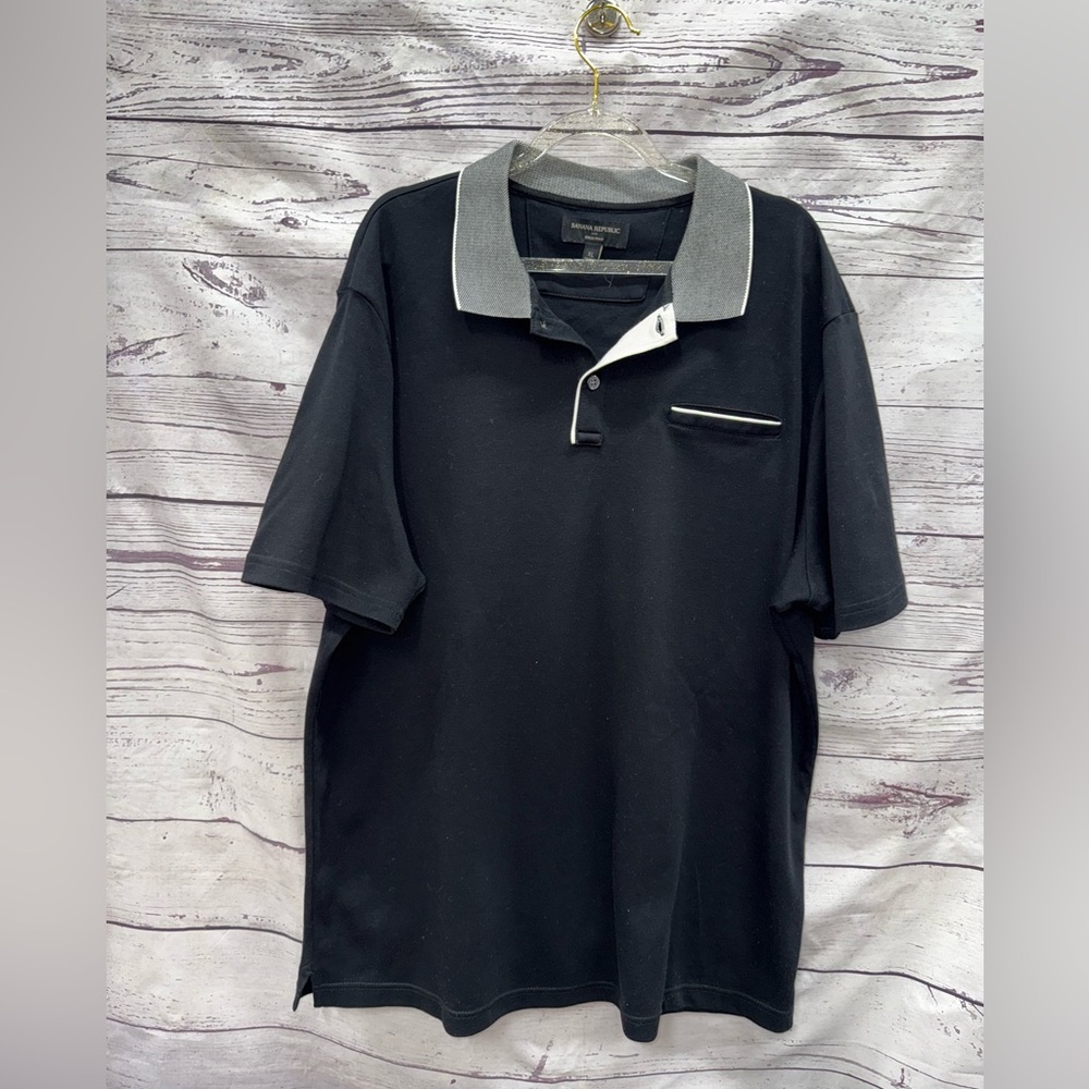 Banana Republic Black and Gray Men's Shirt Size XL